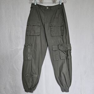 Rachel Paige Small Cargo Utility Pants 100% Cotton Cyber Gorpcore Sporty Camp